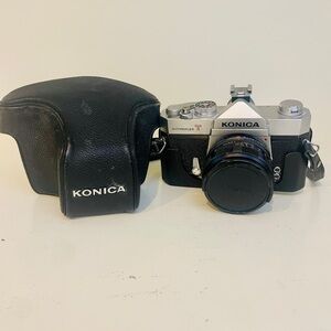 Konica Autoreflex T 35mm SLR Film Camera with Hexanon 52mm Lens matching case